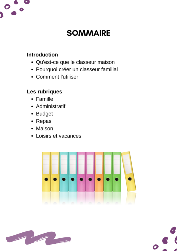 Le classeur familial